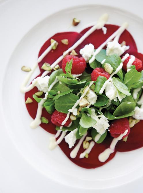 Carpaccio de betterave au fromage de chèvre