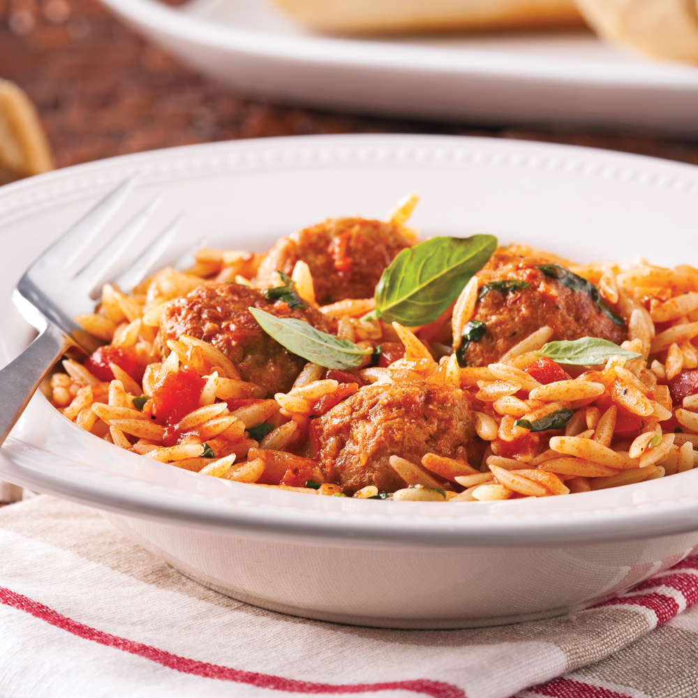 Boulettes de viande et orzo