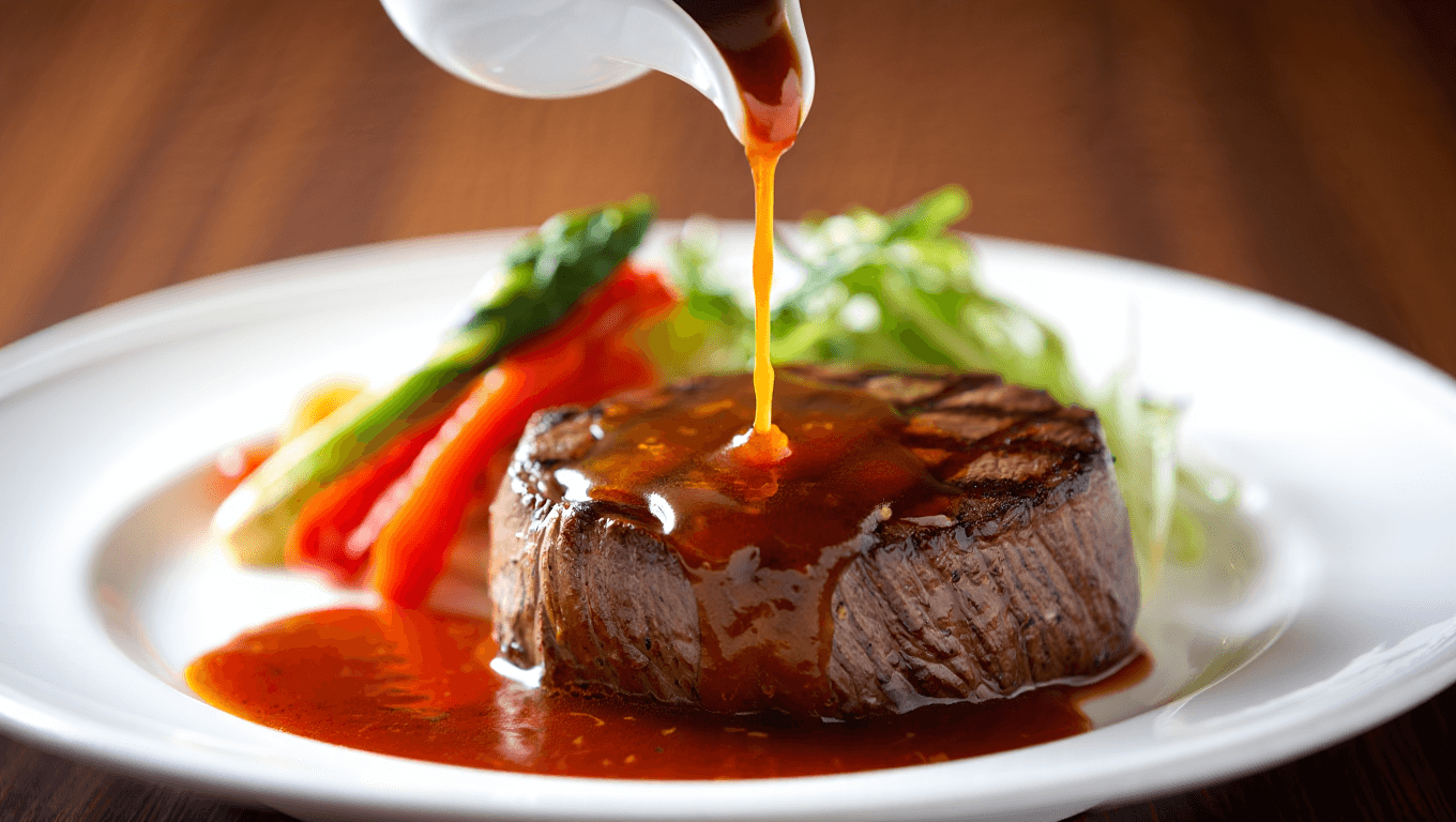 Viande et sa sauce déglacée au vin (Technique de base)