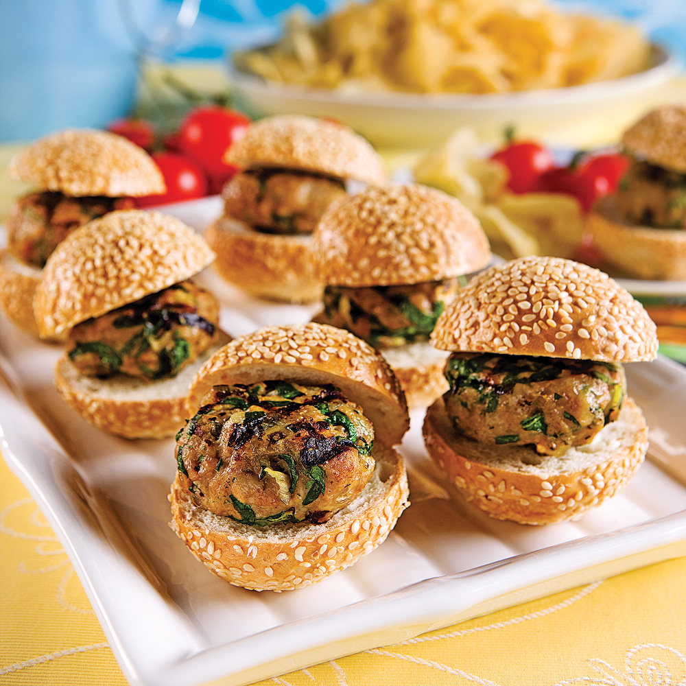 Mini-burgers de dinde au fromage de chèvre